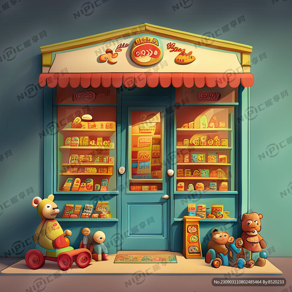 玩具 店招 门头 卡通