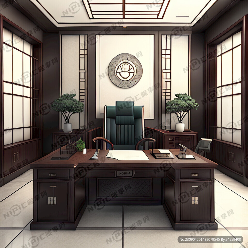 新中式风格的老板办公室