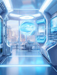 蓝色科技未来实验室城市背景