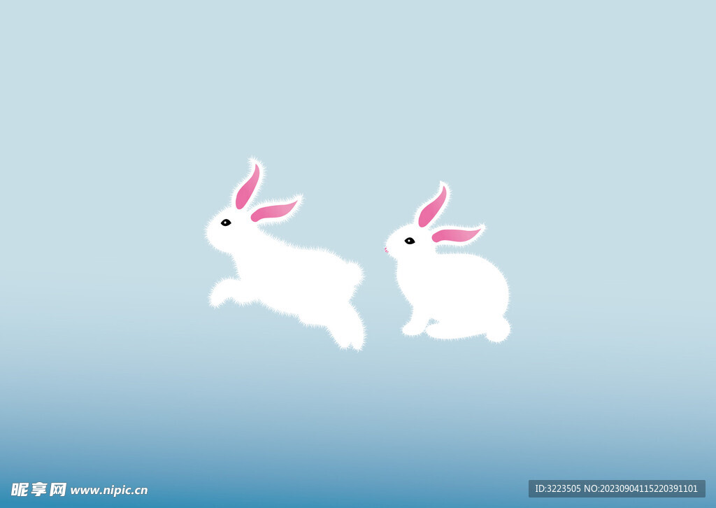 白兔 bunny+rabbit