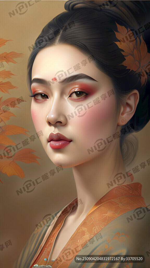 唐代元素美女加上中秋元素的海报