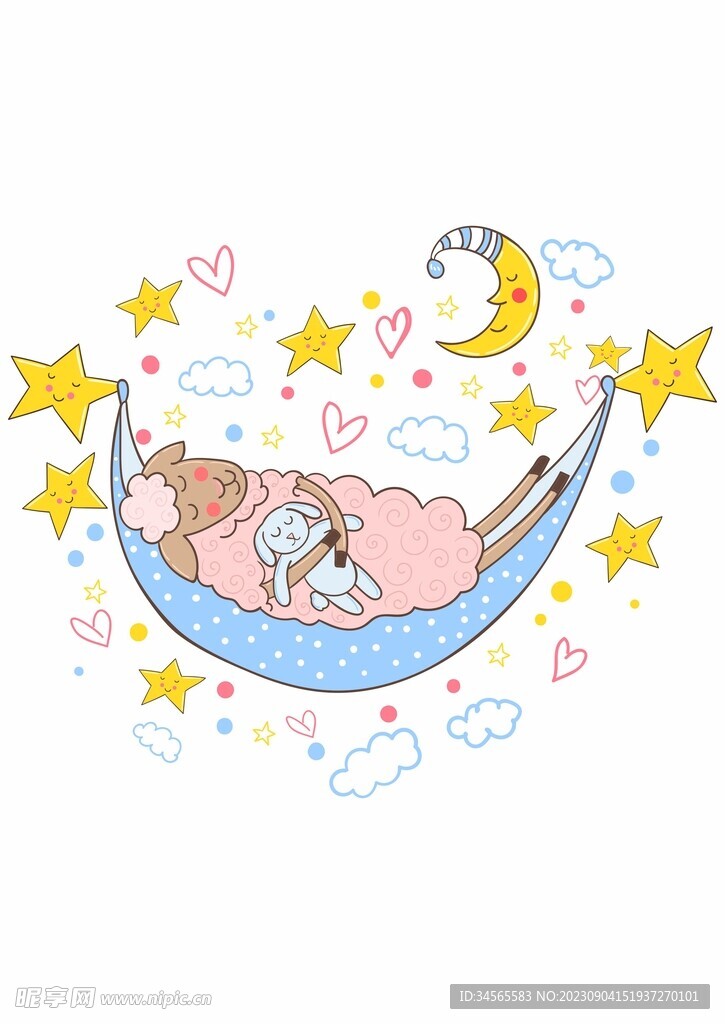晚安月亮星星绵羊布娃娃