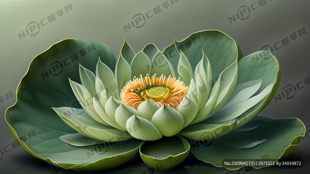 荷叶 绿色 写实