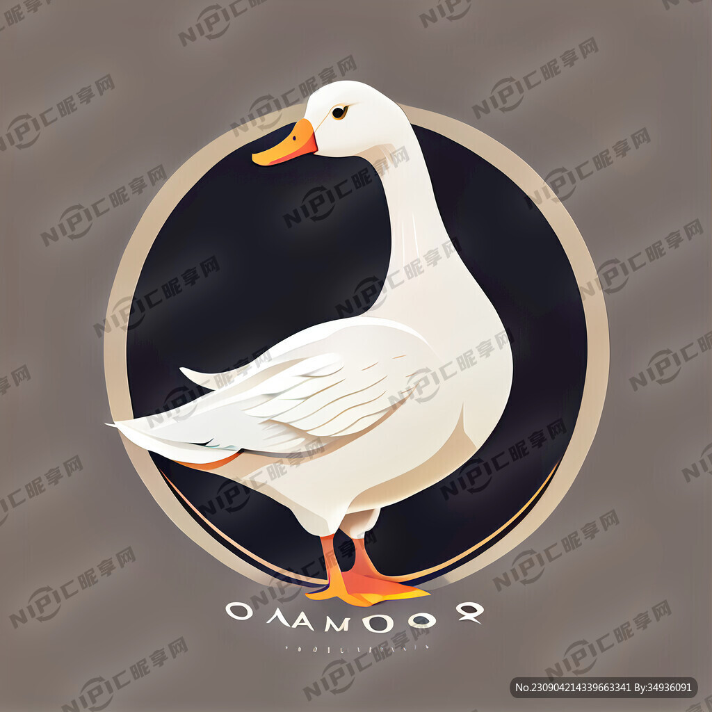 雌性白色鹅商标设计