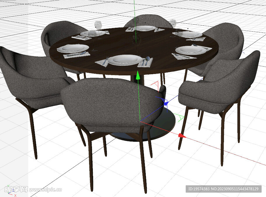 C4D模型 桌椅 