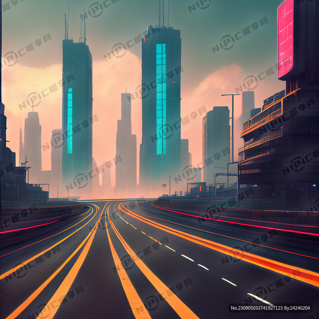 赛博朋克城市公路