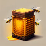逼真天然蜂蜜蜂巢蜜罐蜂窝蜂箱蜂浆农蜂元素插画