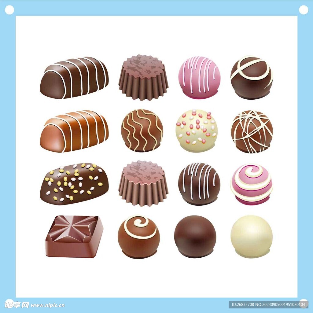 巧克力口味甜点图片素材
