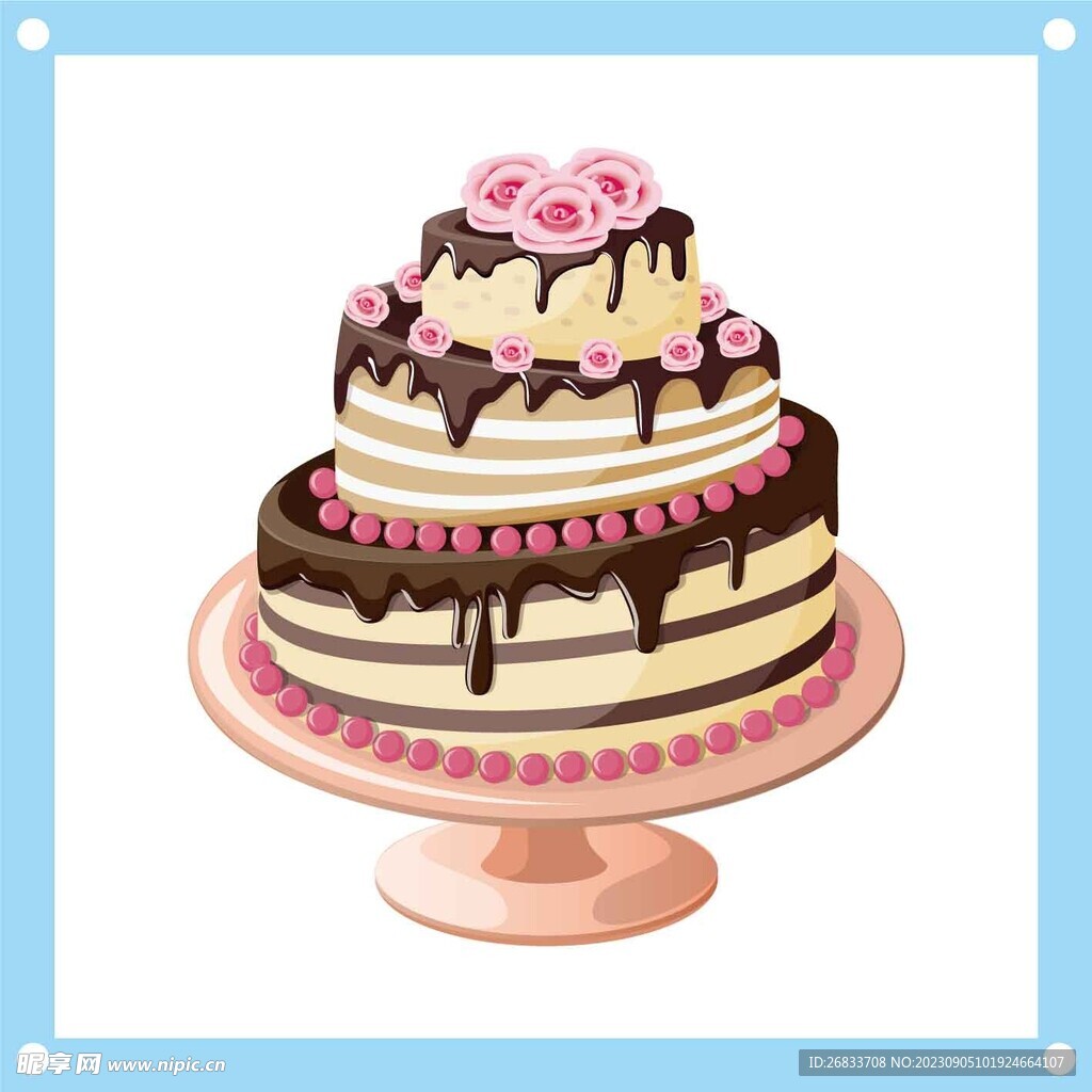 婚庆生日蛋糕卡通素材