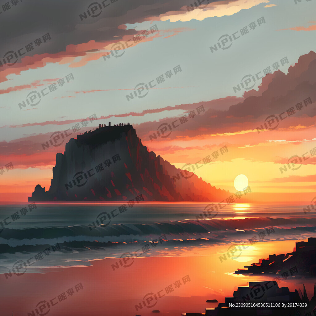 海景夕阳