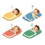卡通小女孩睡觉插画
