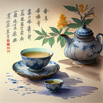 中国风茶背景