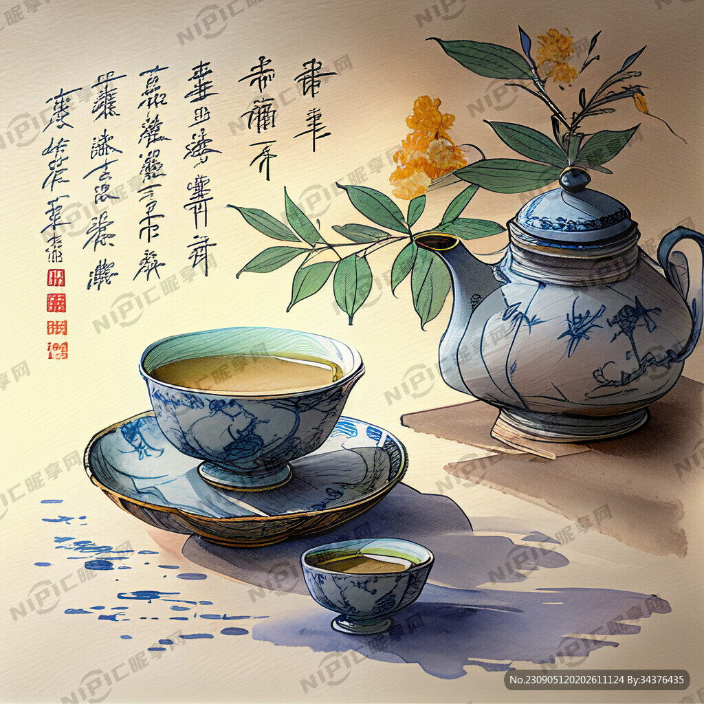 中国风茶背景
