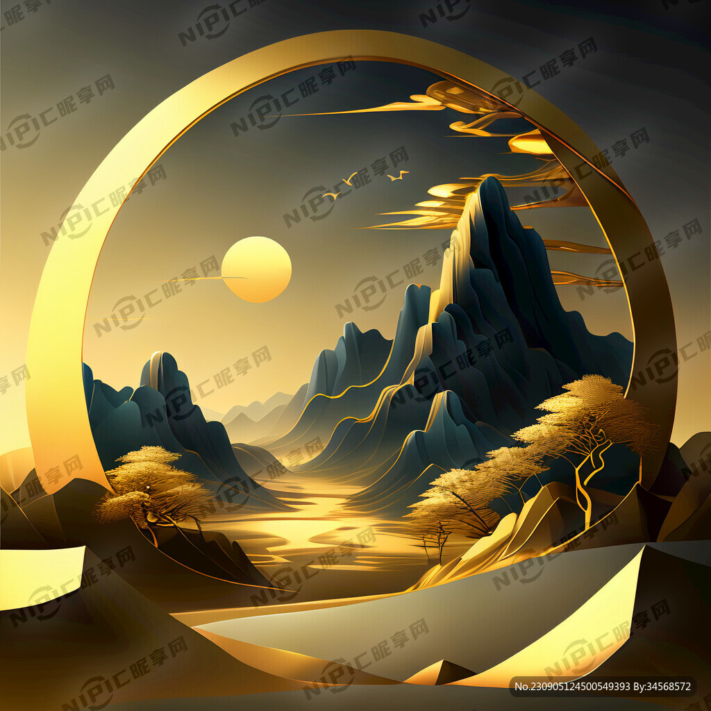 金色数字立体艺术效果