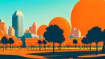 马拉松主背景橙色城市公园