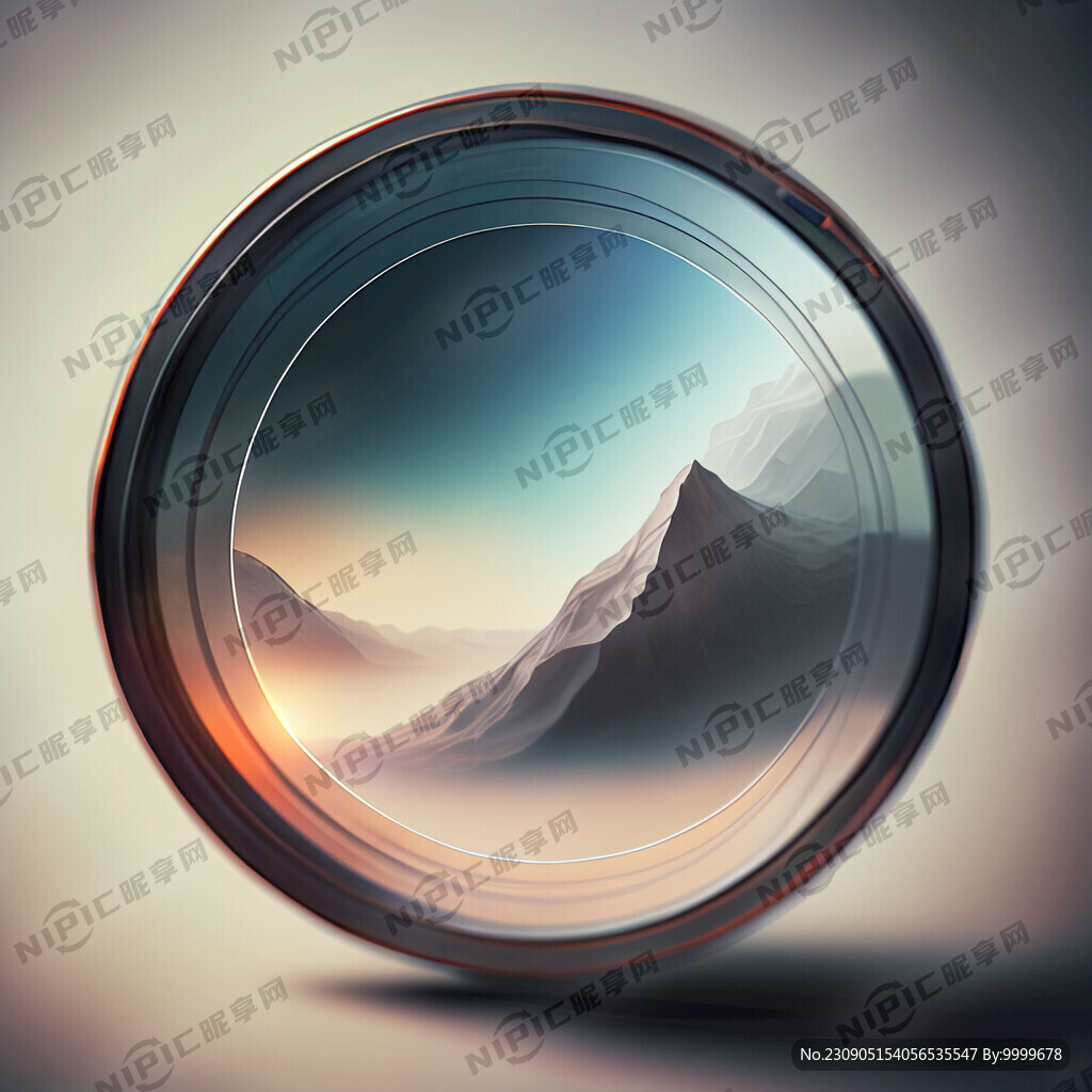 通透的镜片 写实 背景是模糊的