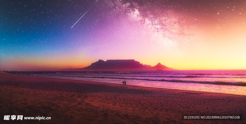 唯美海边星空