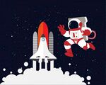 卡通宇宙飞船