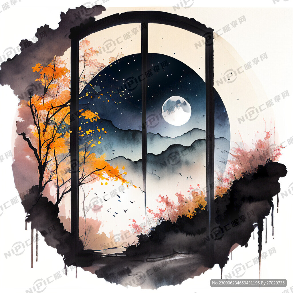 中秋国庆打卡背景风格现代