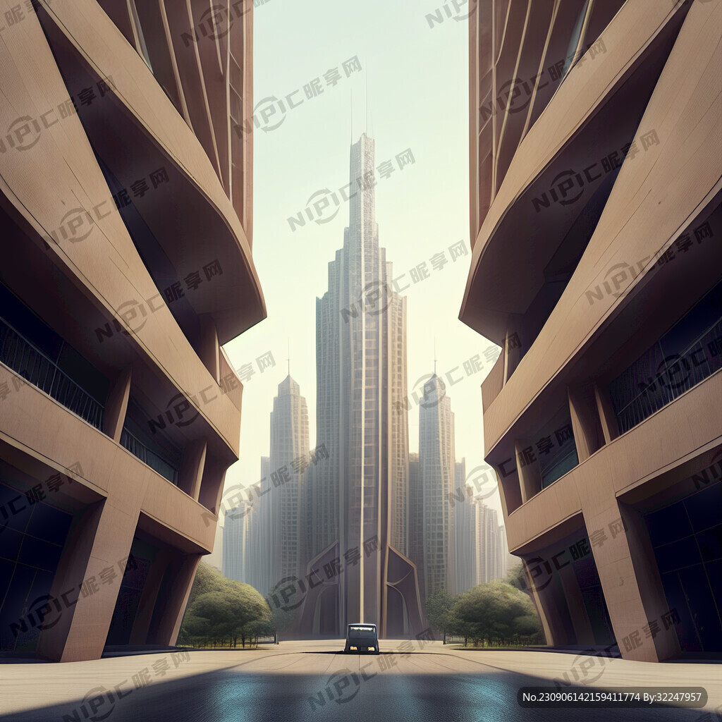 中间是一座大楼