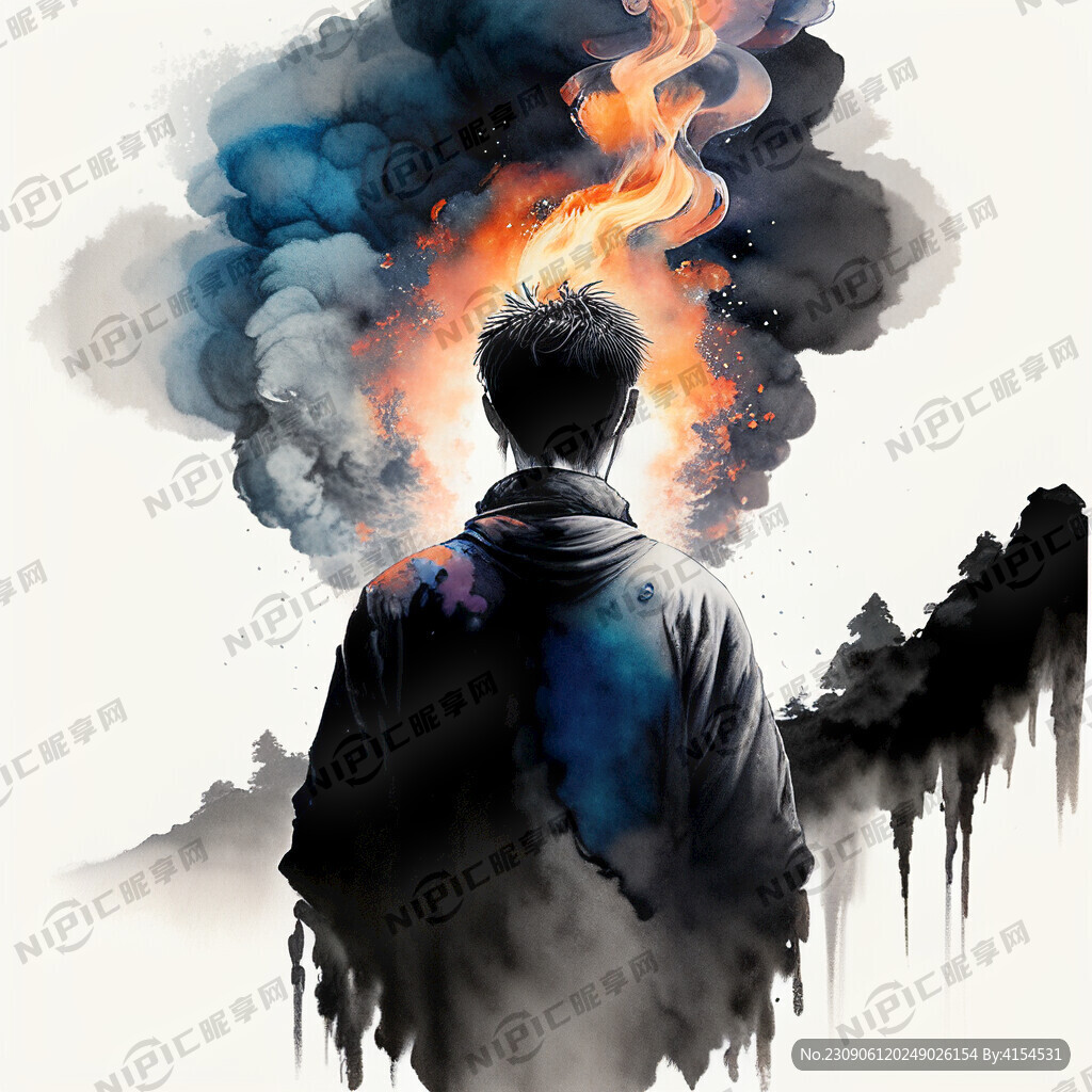 一个人的背影 黑白风
