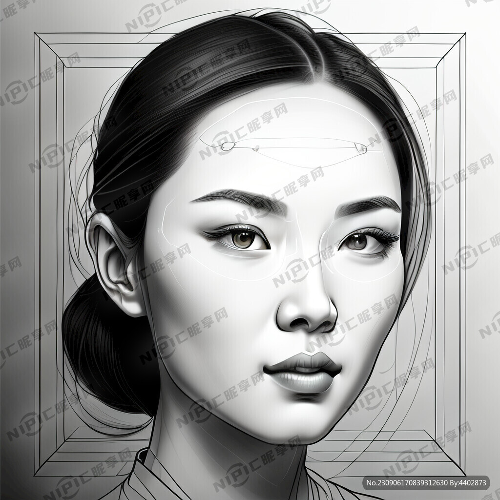 人脸识别虚拟线条绘画头像