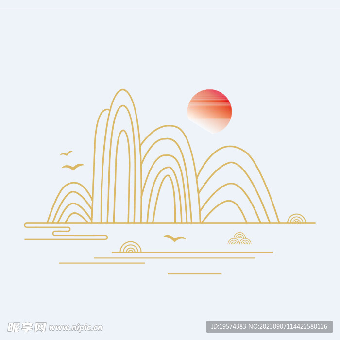  中式山水  
