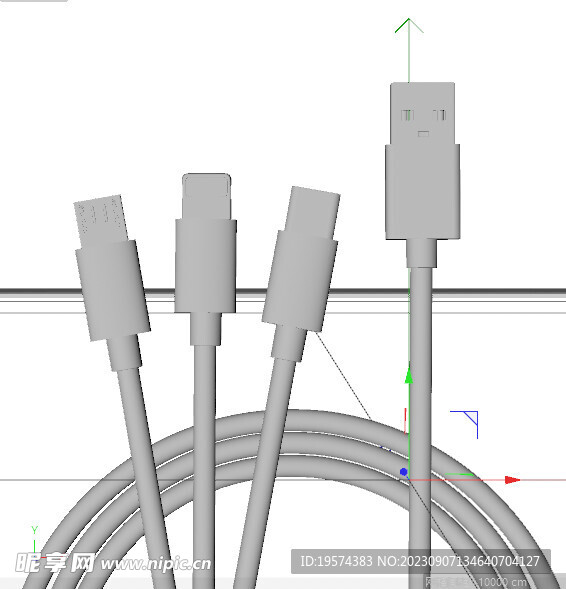 C4D模型 数据线