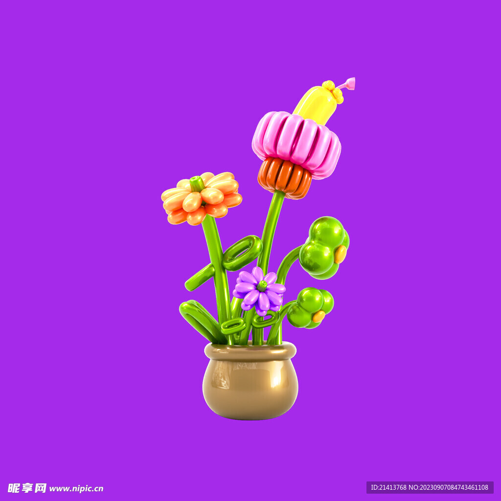 3D气球花 