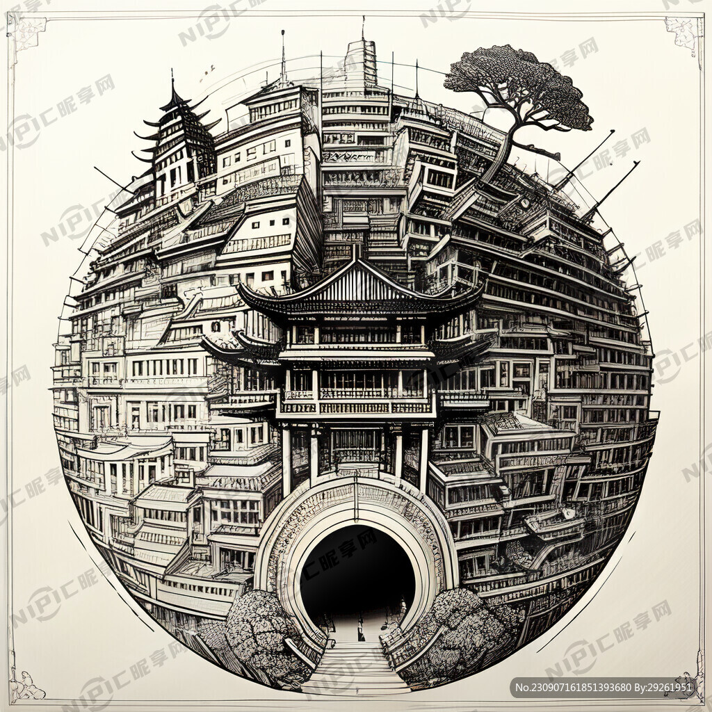 同一个地球 黑白线稿