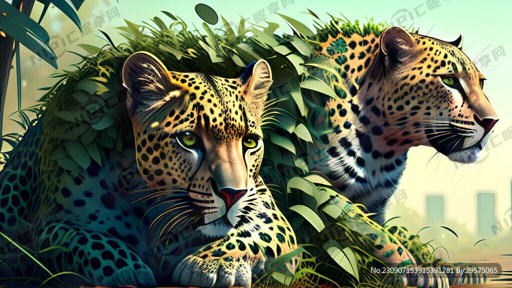 金钱豹生活的灌木丛林