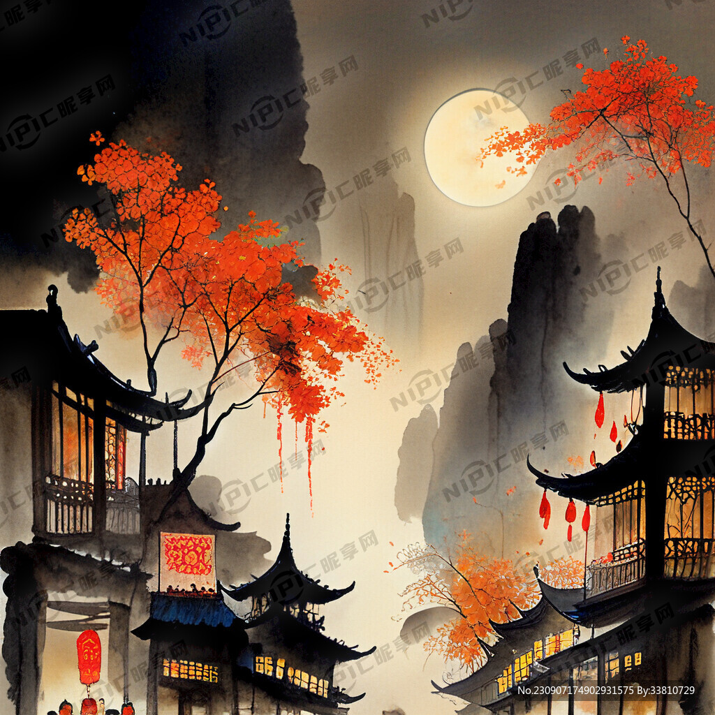 中秋 国庆 唐风市集 夜景