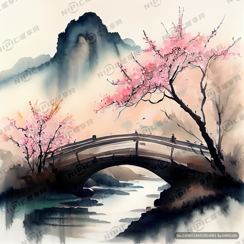 一支桃花 小桥 流水