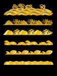 金色海浪浪花矢量素材