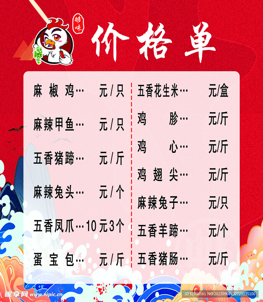 价格单