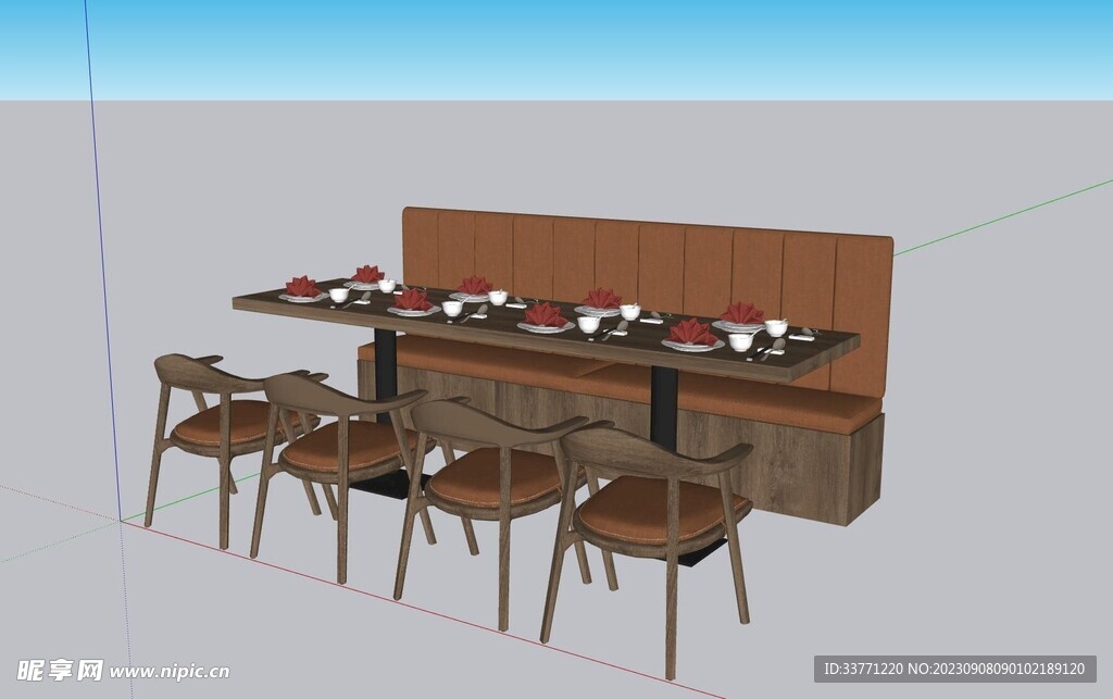 餐厅桌椅模型