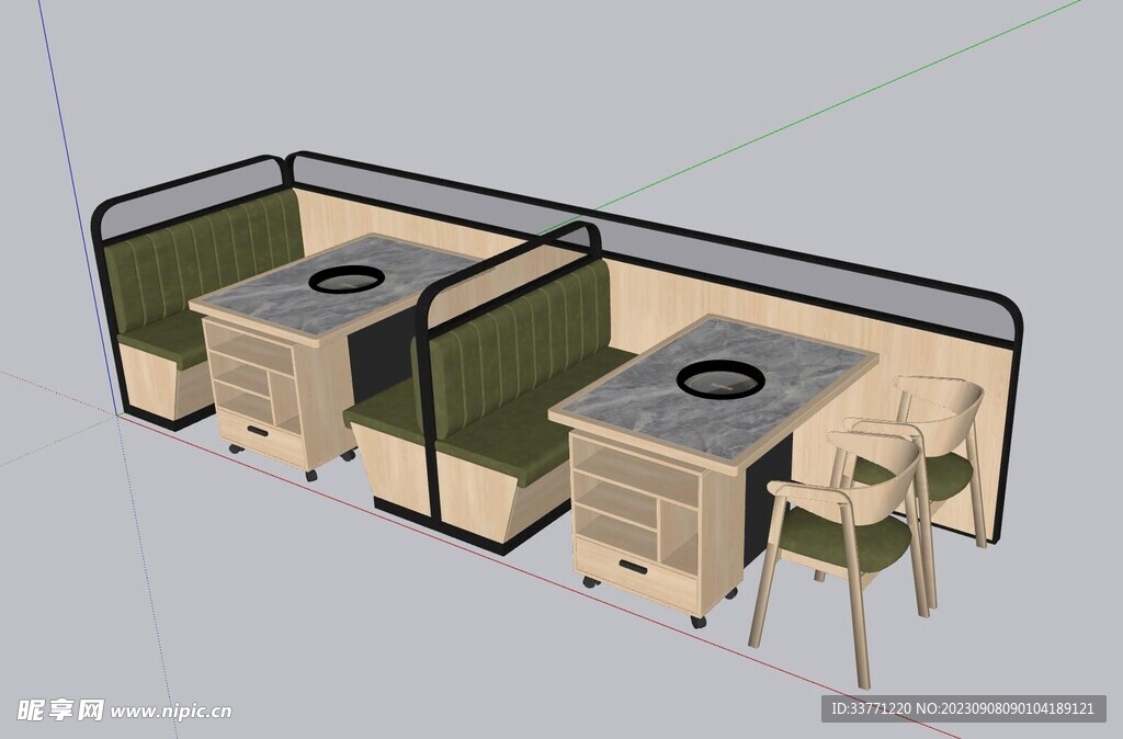 火锅店桌椅模型