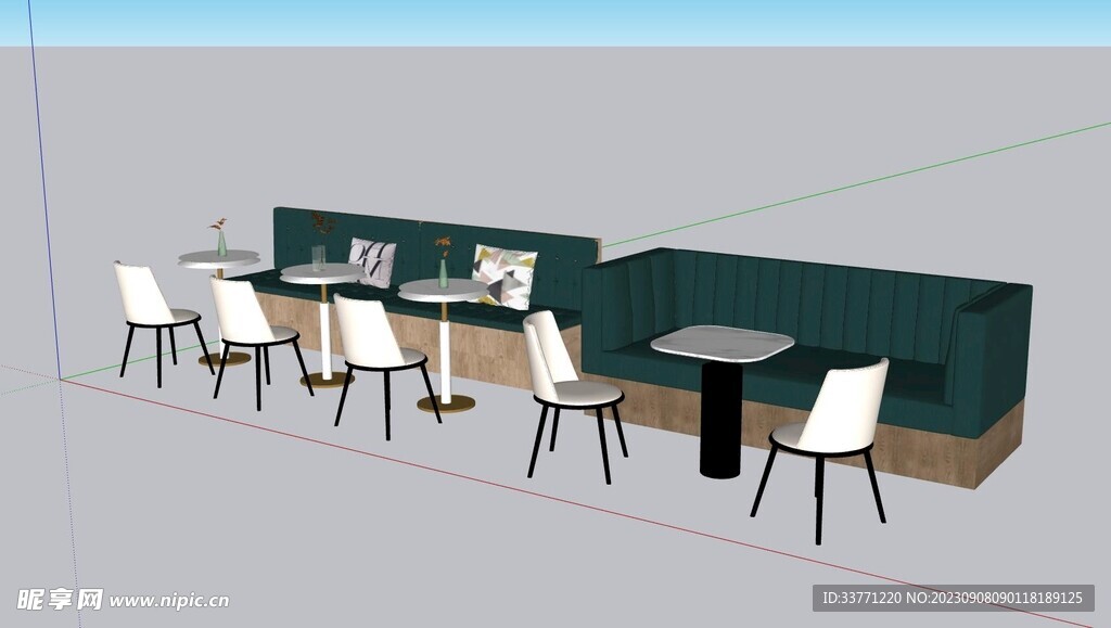 餐厅卡座模型