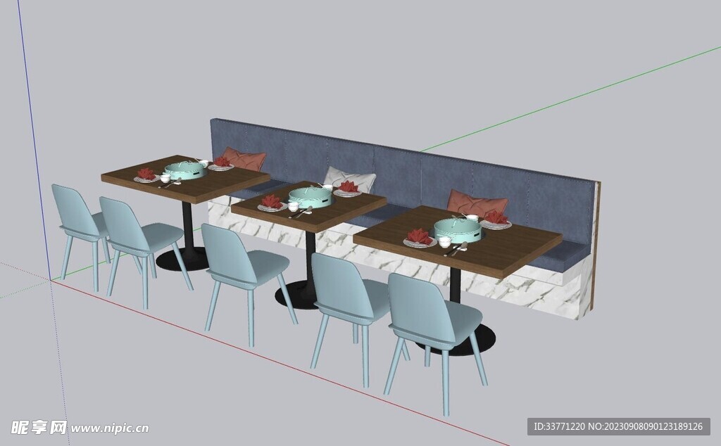 餐厅咖啡厅桌椅模型
