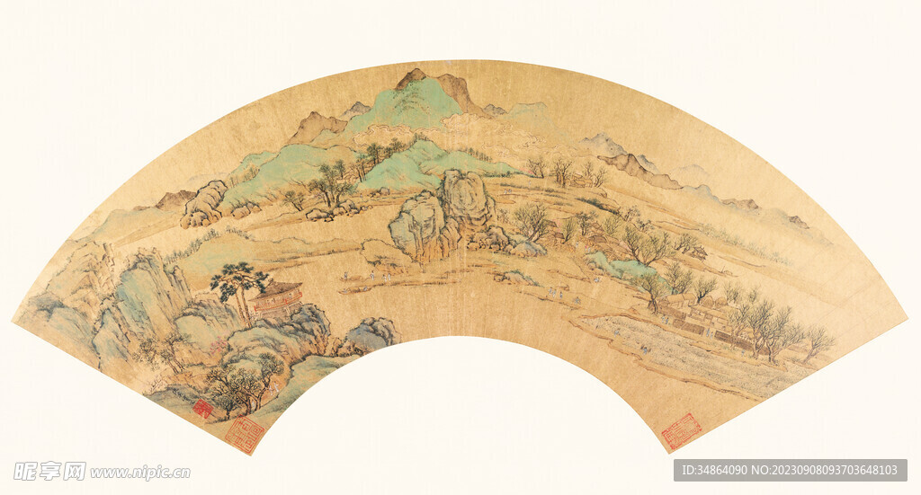 仇英扇面 山水圖