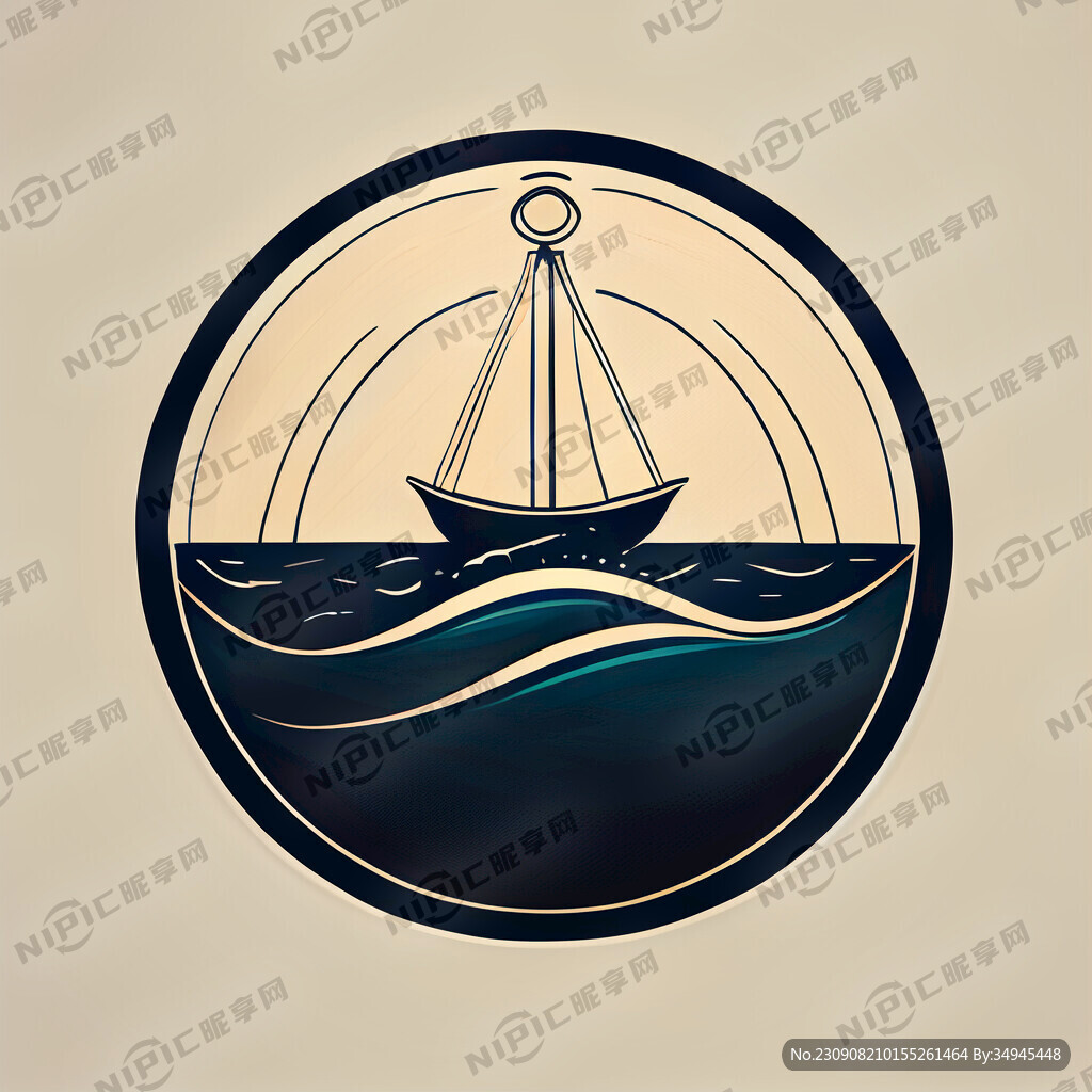 海洋图和天秤的公司简笔画标志