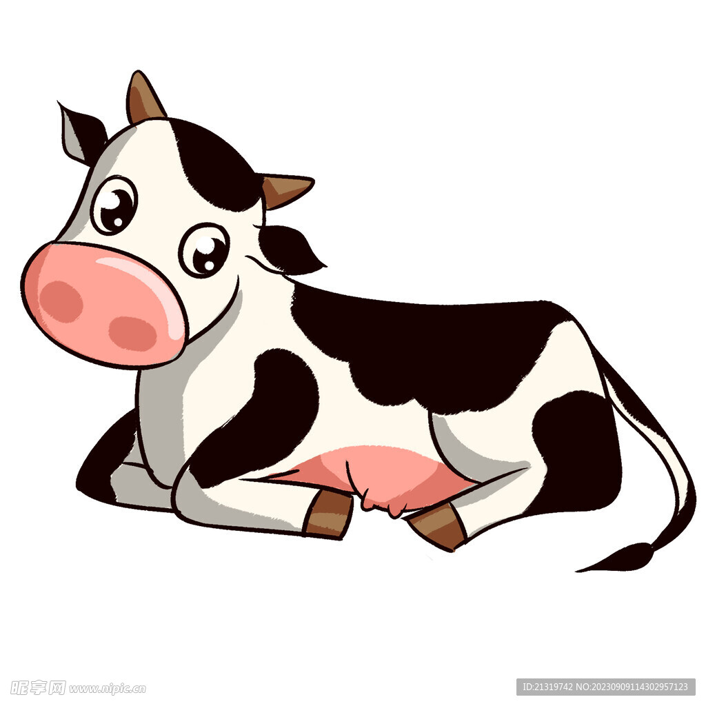 可爱的卡通奶牛