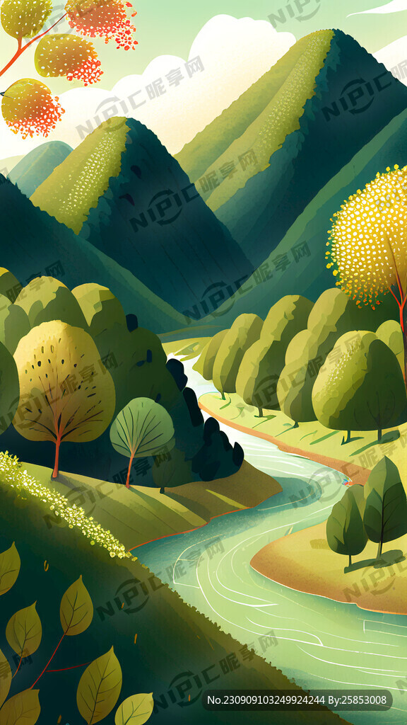 烈日下有以猕猴桃为主叶子和树叶