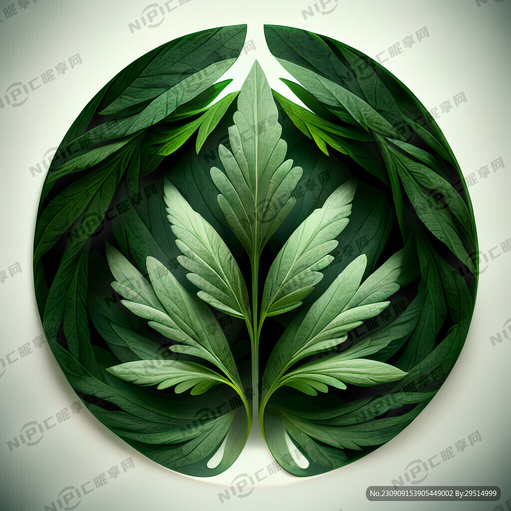 艾草叶半圆弧形