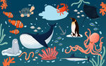 海底生物动物绘画