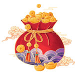 新年国潮风烫金小物件福袋