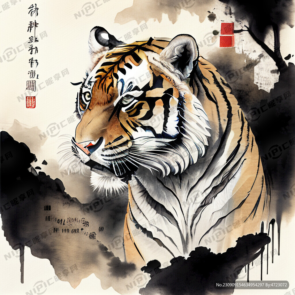 背景有老虎 酷炫的背景 漫画
