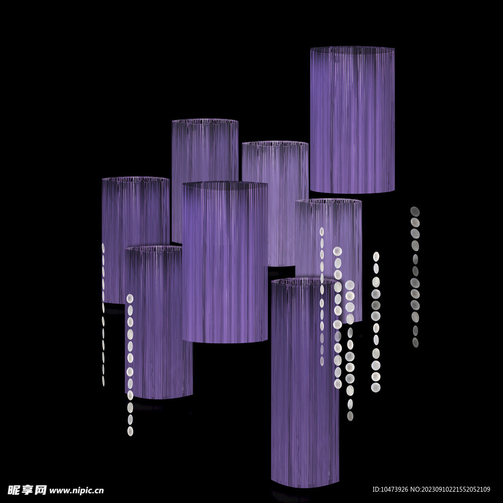 紫色多线帘小场景
