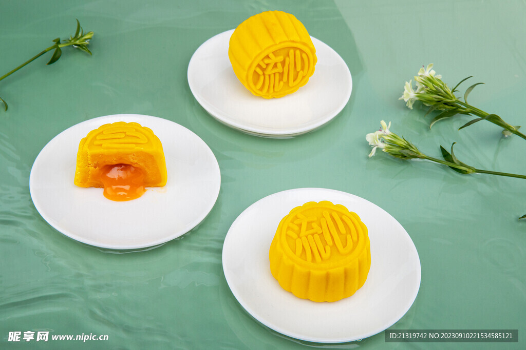 冰皮月饼摄影图