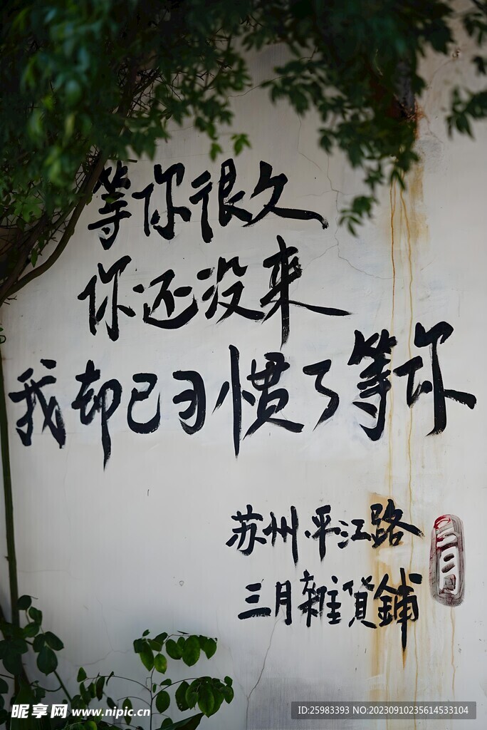 墙上的标语
